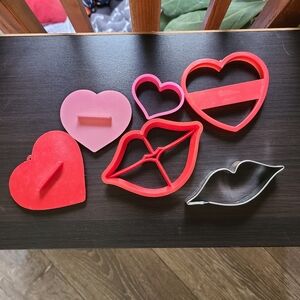 Valentine's Day Heart and Lips Cookie Cutters